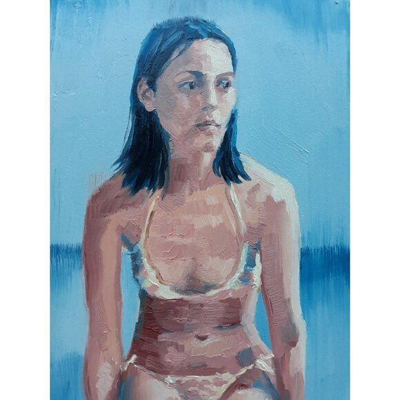 "Presence" Original oil painting on Cradled Wood Panel 8"w x 10"h x 1.5"d - Picture 2 of 7